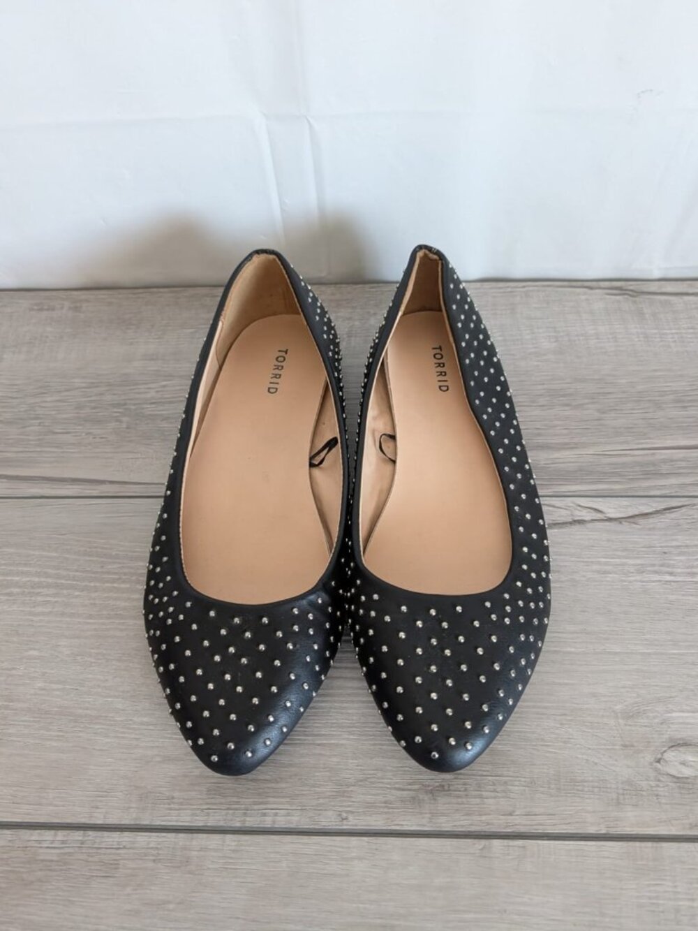 Torrid Black Silver Studded Slip-On Round Toe Flats for Women Size 13
